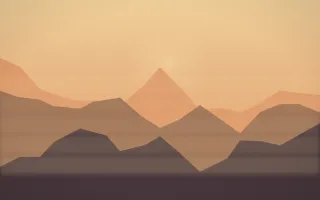 Golden Hour Misty Outland — colourful orange and pink misty landscape background