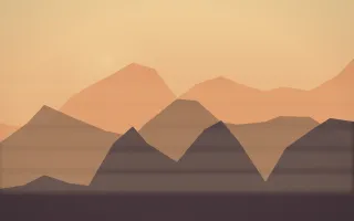 Golden Hour Misty Outland III — colourful orange and pink misty landscape background, variation III