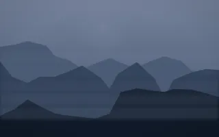 Moonlight Misty Outland — dark blue misty landscape background
