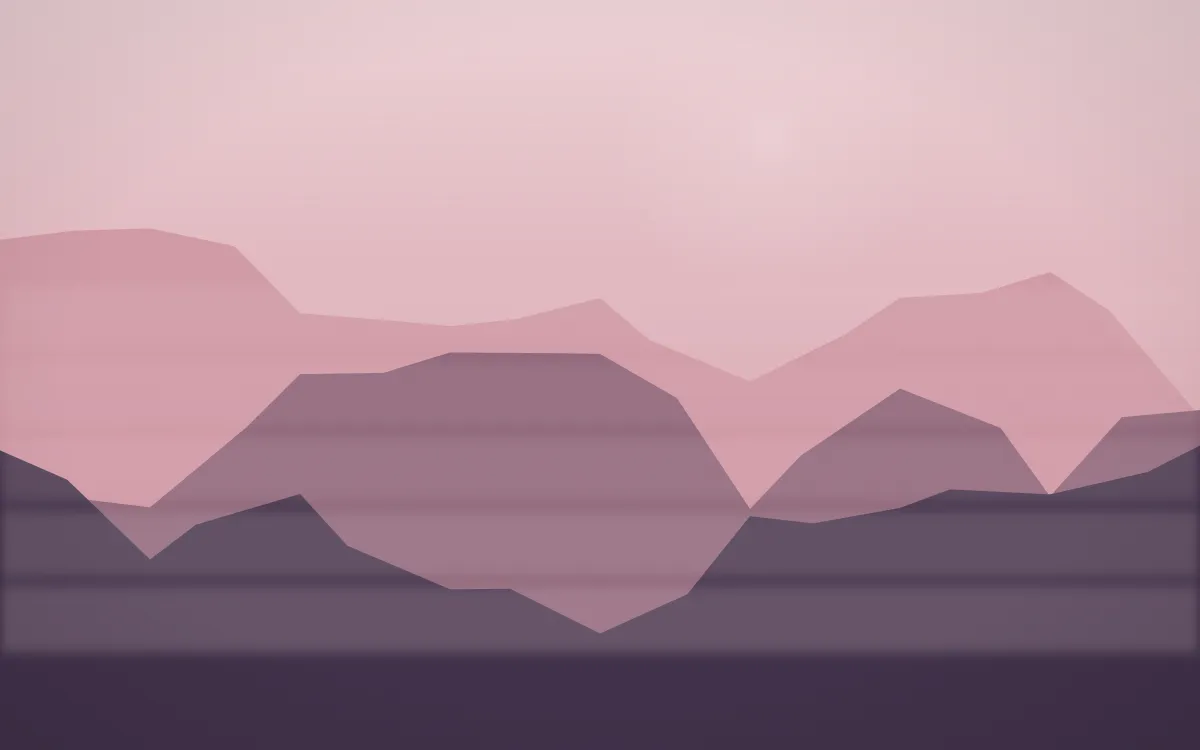 Rose Dusk Misty Outland — colourful red, pink and purple misty landscape background