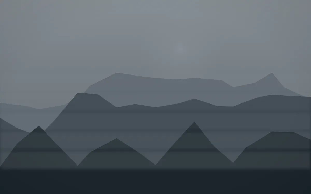 Storm Light Misty Outland — dark grey and blue misty landscape background