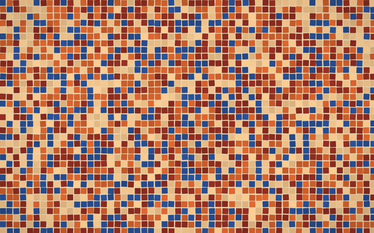 Cusco Weave Fine Mosaic — colourful orange and red mosaic background