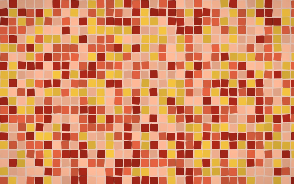 Lantern Festival Mosaic — dark orange and red mosaic background