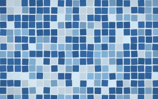 Ming Porcelain Grand Mosaic — light blue mosaic background