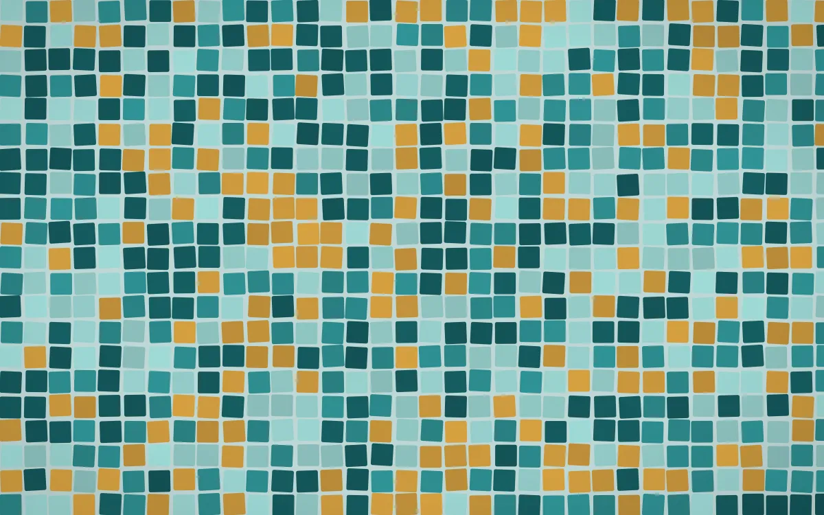 Peacock Court Mosaic — dark teal mosaic background