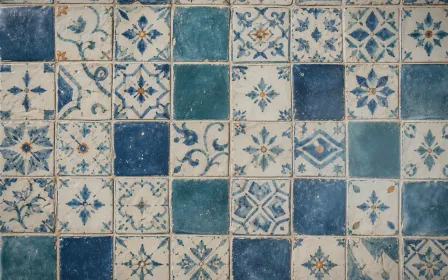 Mosaic Window Light — light blue mosaic background