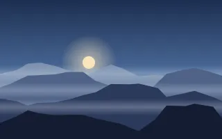 Blue Dawn — dark blue mountain background