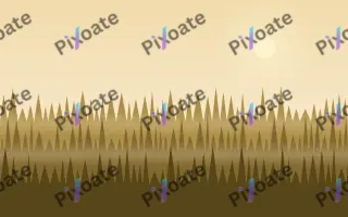Golden Pines II — light beige, gold and brown mountain background, variation II