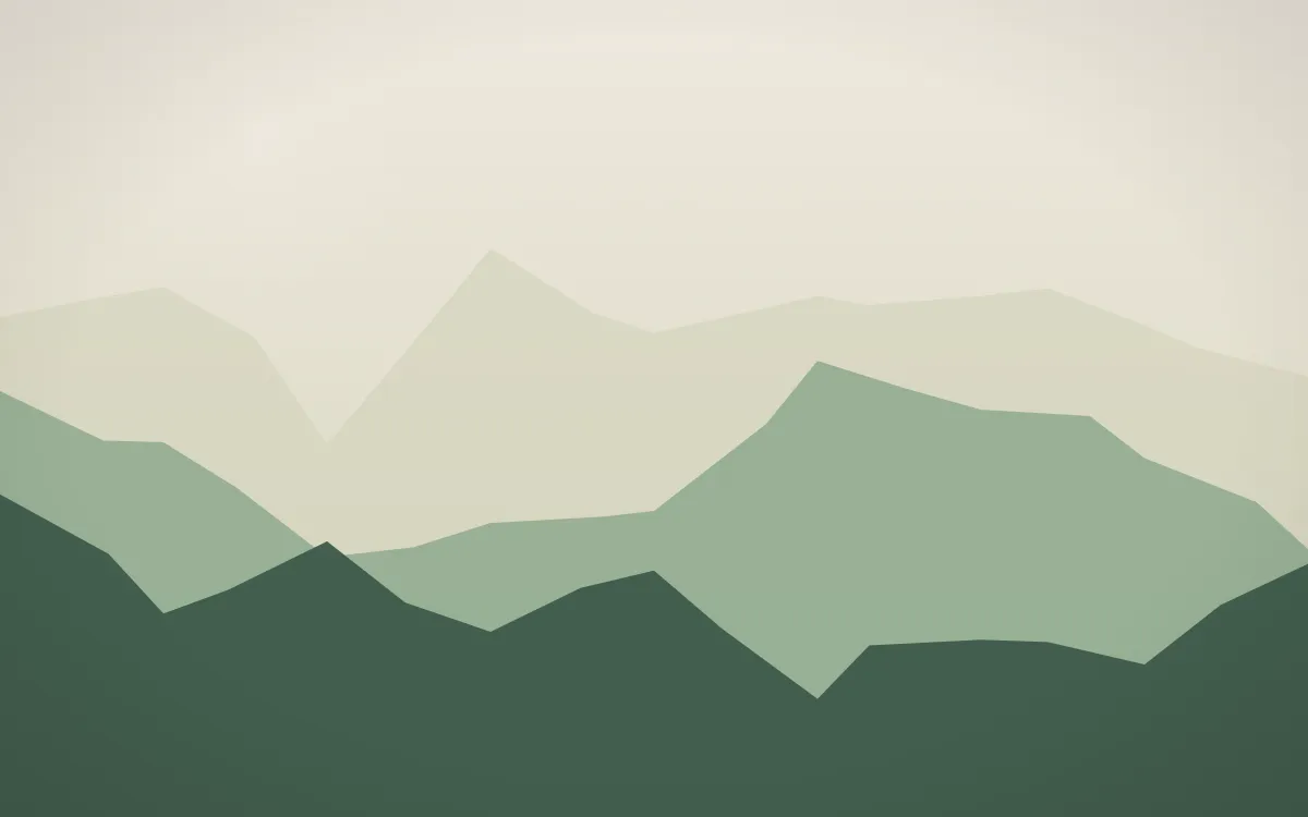 Alpine Morning — light beige and green mountain background