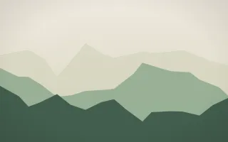 Alpine Morning — light beige and green mountain background