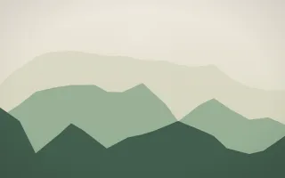 Alpine Morning IX — light beige and green mountain background, variation IX