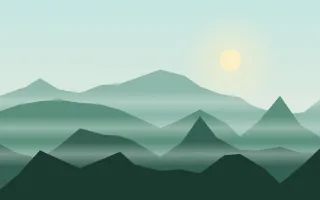 Teal Morning — colourful teal and green mountain background