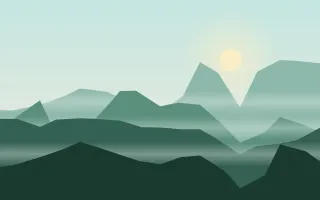 Teal Morning II — colourful teal and green mountain background, variation II