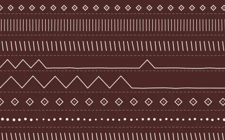 Cape Protea Mudcloth — dark red and white mudcloth background