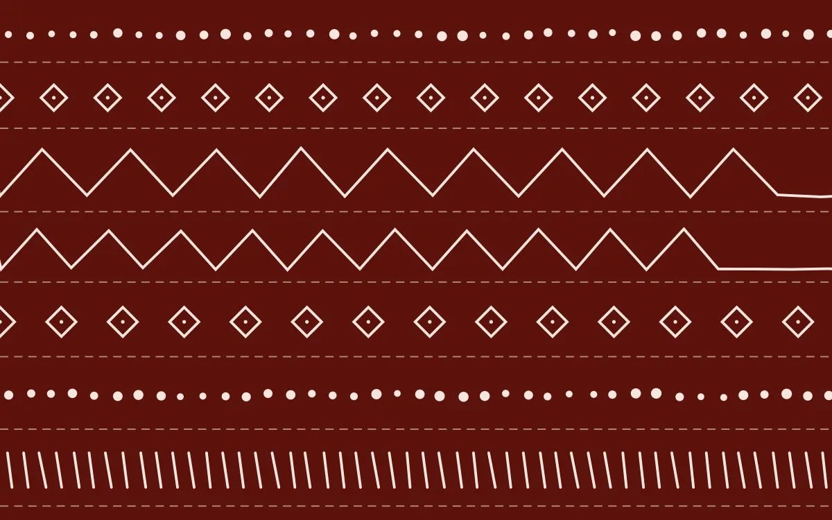 Lantern Festival Mudcloth — dark red and orange mudcloth background