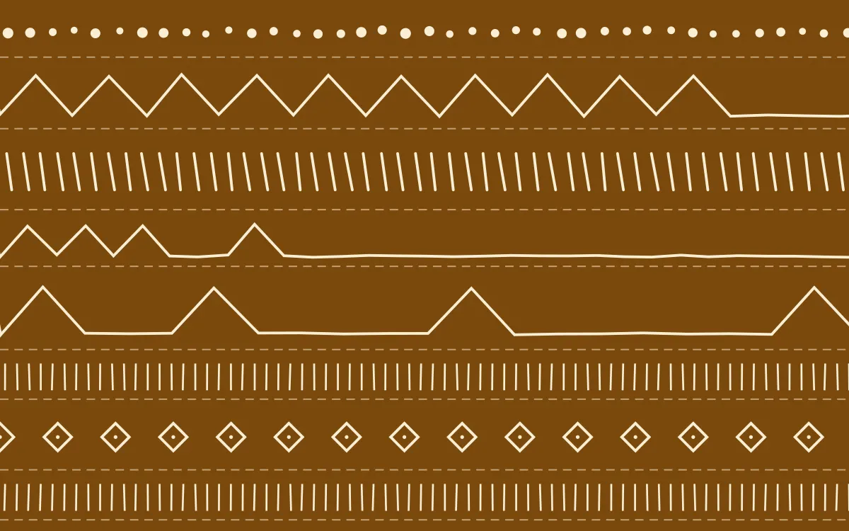 Marigold Temple Mudcloth — dark brown and beige mudcloth background