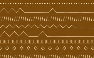 Marigold Temple Mudcloth — dark brown and beige mudcloth background