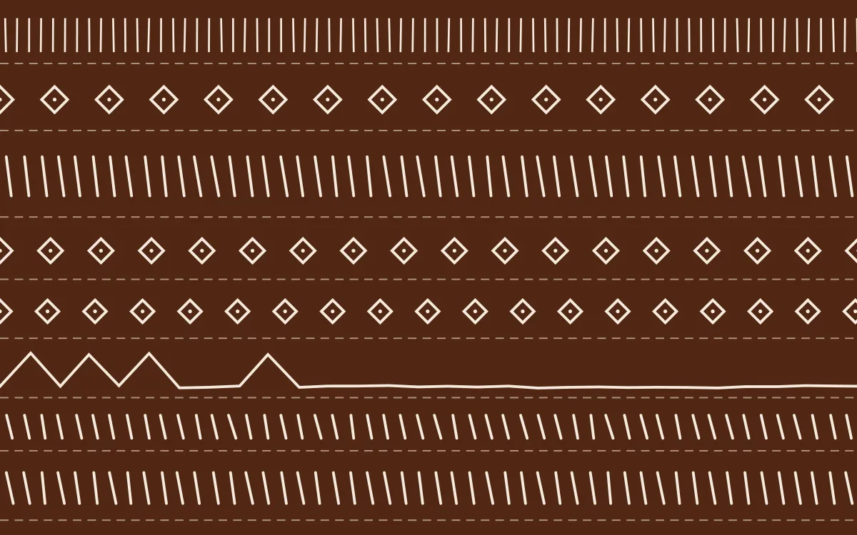 Outback Clay Mudcloth — dark brown and beige mudcloth background