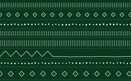 Rio Carnival Mudcloth — dark green mudcloth background