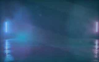 Neon Blue Hour — dark blue, purple and teal neon background