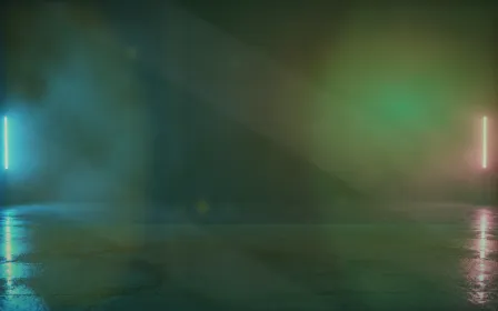 Neon Rainy Day — dark black, gold and green neon background