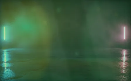 Neon Rim Light — dark black, gold and green neon background
