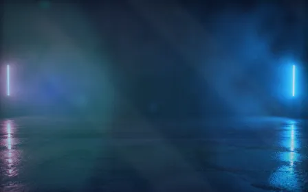 Neon Side Light — dark blue and teal neon background
