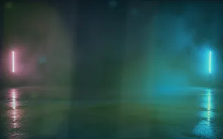 Neon Softbox — dark black, green and teal neon background