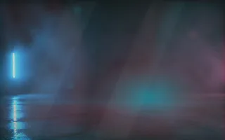 Neon Warm Studio — dark black, red and teal neon background