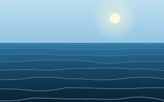 Open Water Noon II — colourful blue ocean background, variation II