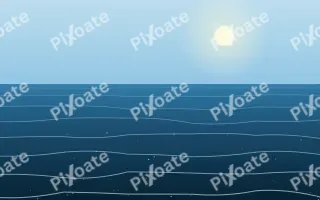 Open Water Noon II — colourful blue ocean background, variation II