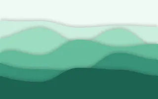 Mint Morning Deep III — light green and teal papercut background, variation III
