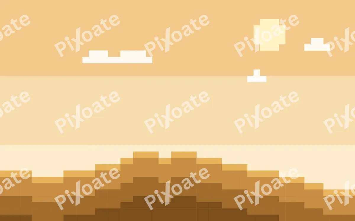 Pixel Desert — colourful orange and gold pixel background