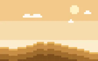 Pixel Desert — colourful orange and gold pixel background