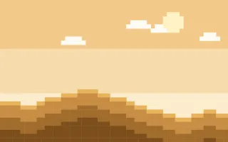 Pixel Desert II — colourful orange and gold pixel background, variation II