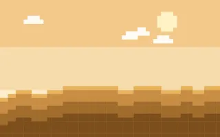 Pixel Desert III — colourful orange and gold pixel background, variation III