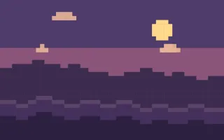 Pixel Dusk Town III — dark purple pixel background, variation III