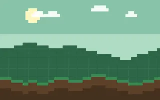 Pixel Forest — colourful green and brown pixel background