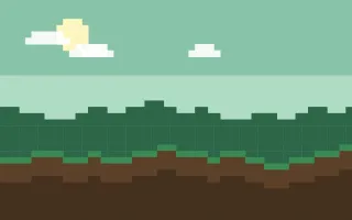 Pixel Forest II — colourful green and brown pixel background, variation II