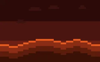 Pixel Lava III — dark black, orange and brown pixel background, variation III