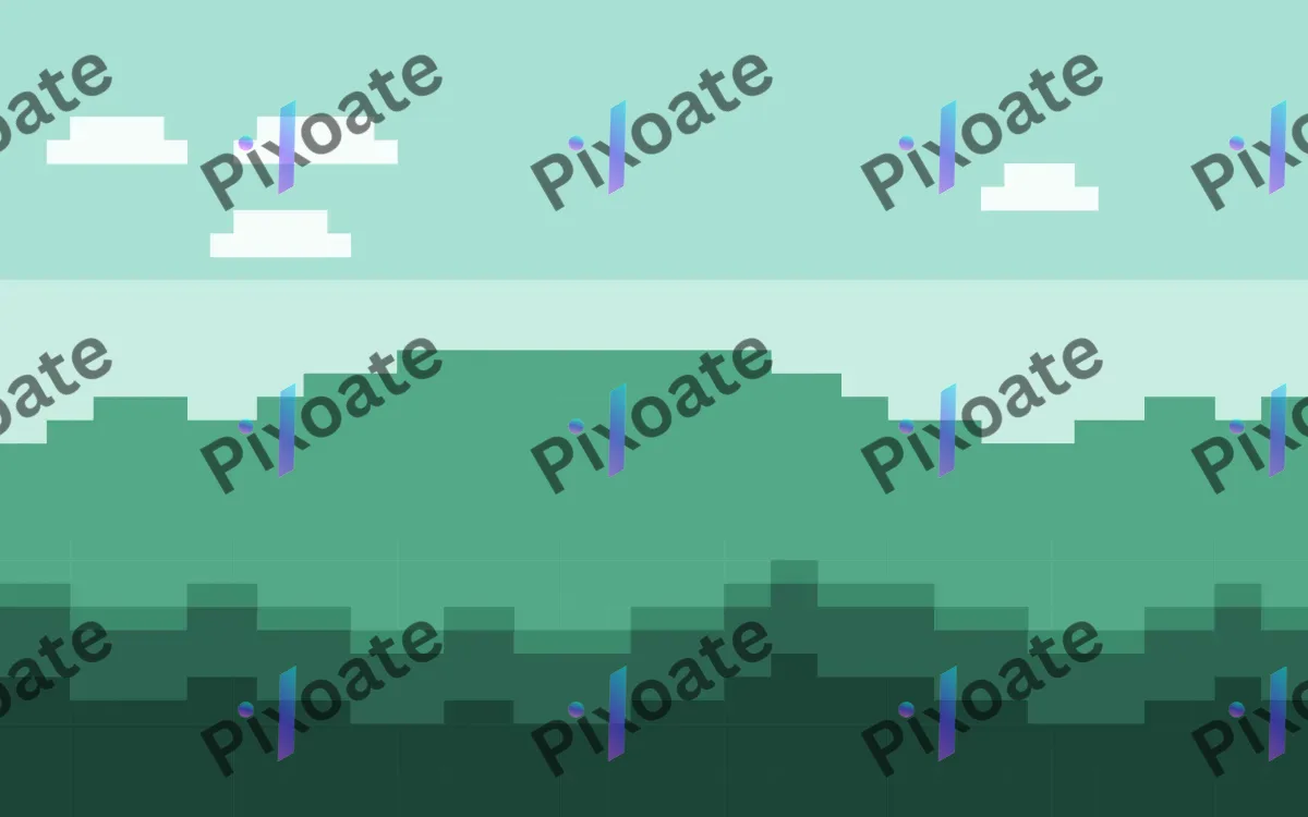 Pixel Mint Vale — light teal and green pixel background