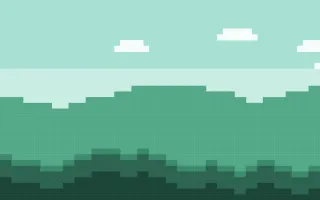 Pixel Mint Vale II — light teal and green pixel background, variation II