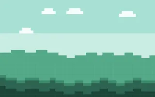 Pixel Mint Vale III — light teal and green pixel background, variation III