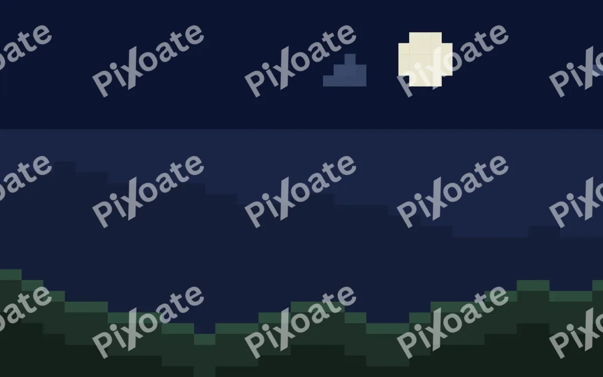 Pixel Night — dark blue and green pixel background