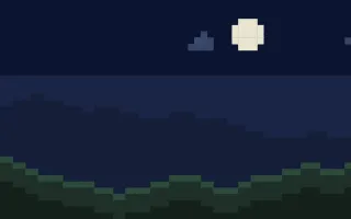 Pixel Night — dark blue and green pixel background