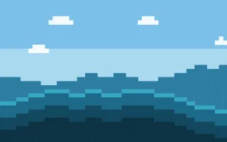 Pixel Ocean — colourful blue and teal pixel background
