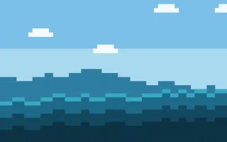 Pixel Ocean II — colourful blue and teal pixel background, variation II