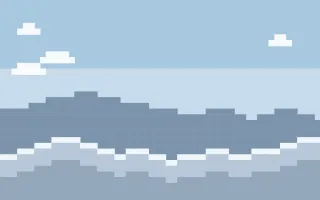 Pixel Snowfield II — light blue and white pixel background, variation II