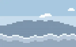Pixel Snowfield III — light blue and white pixel background, variation III
