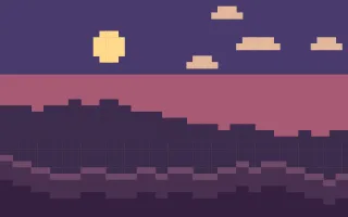 Pixel Sunset — dark purple and pink pixel background